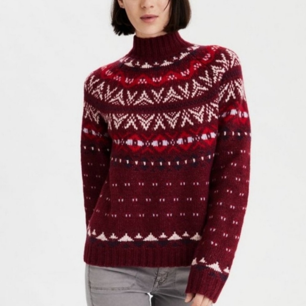 Festive Fairisle Mock Neck Sweater - Picture 1 of 6